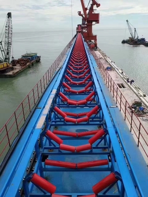 สายพานลำเลียงสายพานลำเลียงเหมืองหิน 1200mm B500 สีน้ำตาลดำ