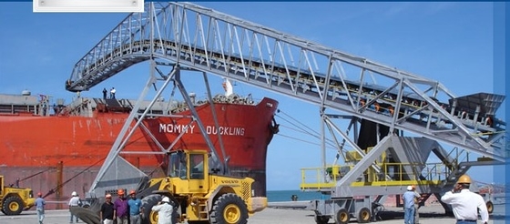 Fixed Continental Conveyor Belt ผ้าฝ้ายโพลีเอสเตอร์ผ้าใบ Telescopic Truck Loading Conveyor