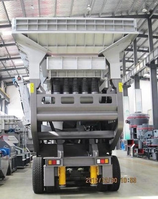 50 - 300 TPH Mobile Crusher Machine คัดกรอง Mine Cone Crusher 245mm Feeding Size